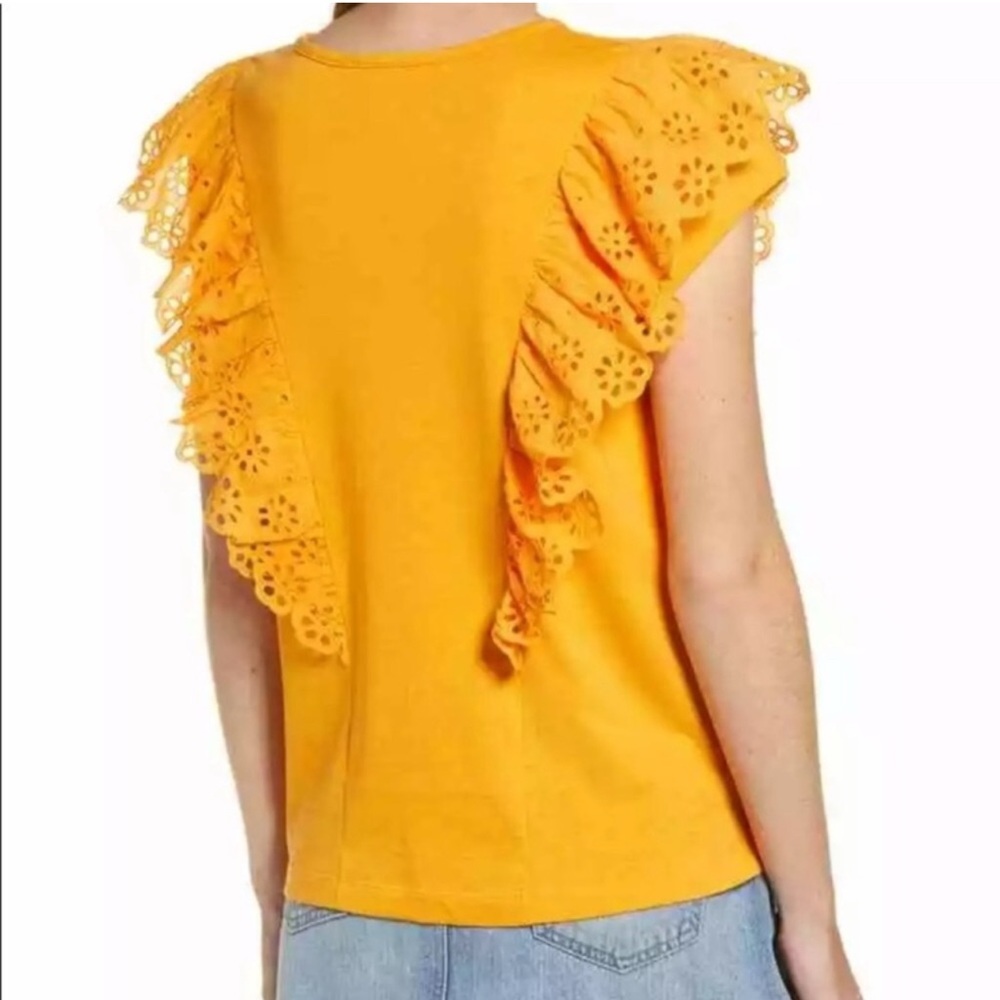 Rachel Parcell Ruffled Orange T-Shirt - Picture 6 of 9